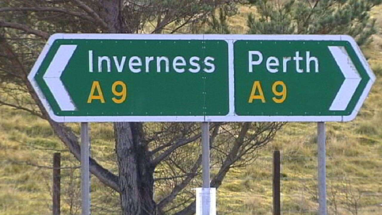 A9 road sign.